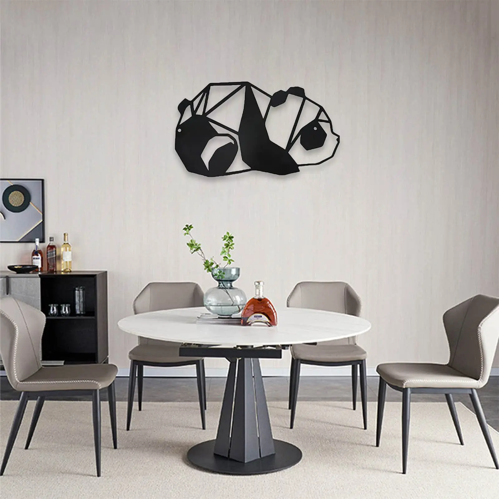 

1pc Metal Iron Pandas Outdoor Wall Art Decor Black Metal Wall Mounted Art Livingroom Bathroom Bedroom Wall Sculptures Home Decor