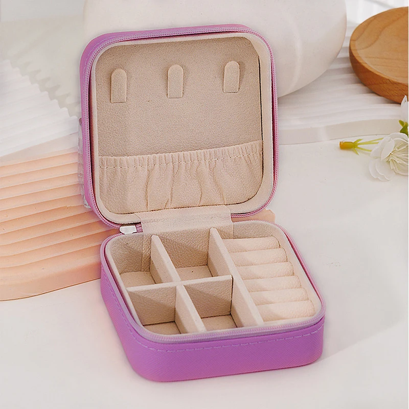 1pc Simple Portable Travel Jewelry Storage Box For Bracelets Earrings, Rings And Studs