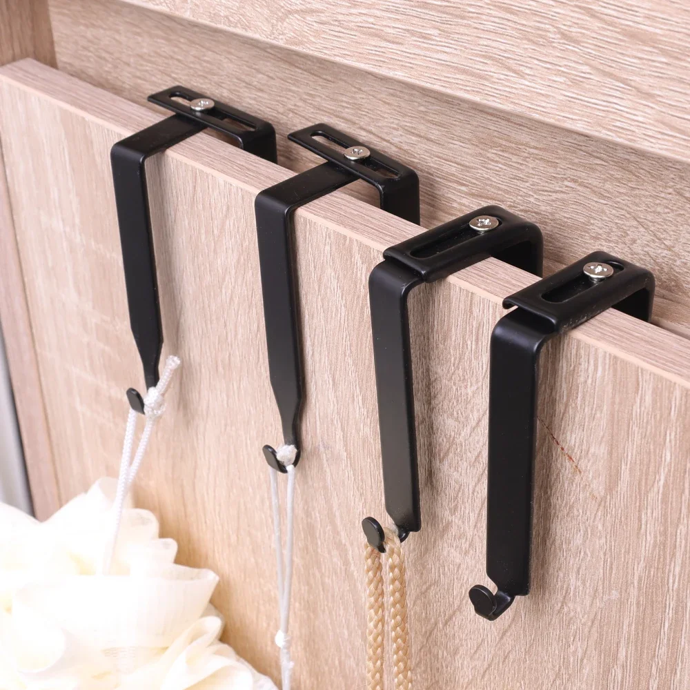 Adjustable Door Storage Hooks Partition Hangers Cabinet Hanging Hook Cubicle Hook Hanging Hats Bag Multiuse Household Supplies