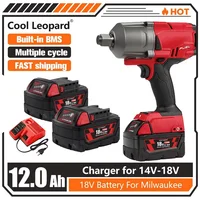 For Milwaukee M18 Power Tool Battery, Charger, BR, XC, 18V, 6000mAh 9000mAh  M18B5, 48-11-1860,2604-22 Built-in 18650 Battery 1