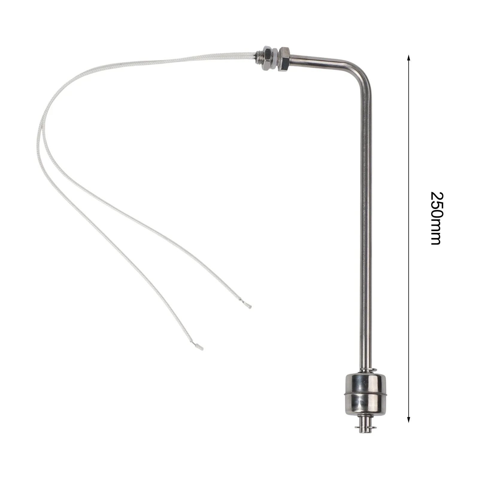 1pc 75/100/150/200/250mm Stainless Steel Float Switch Tank Right Angle Water Level Sensor L Type Float Switch Controller image 7