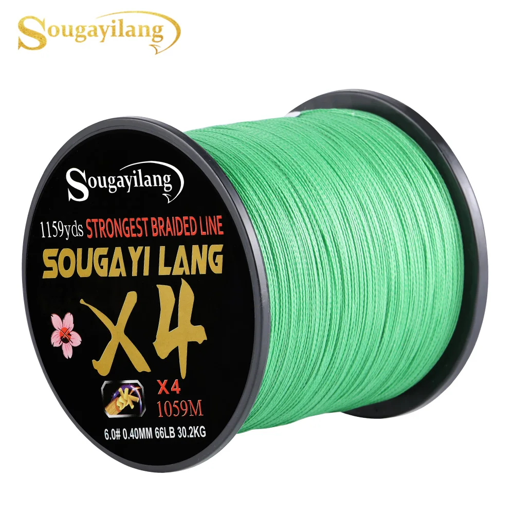 Cheap SOUGAYILANG 4-Strand Fishing Line 150M 0.10MM-0.40MM 100% PE Durable  Wire Floating Line Strong Line Pesca Braided Fishing Lines