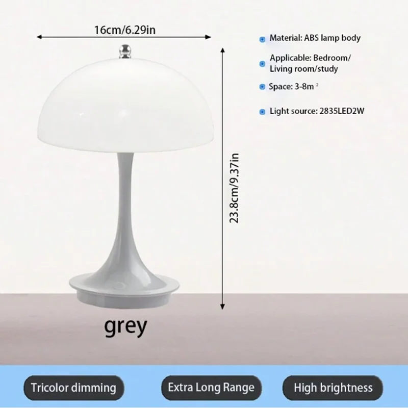 Mushroom-Shaped LED Desk Lamp USB Charging Dimming Function Ideal For Restaurants Living Room Bedrooms As Decoration Light LT043