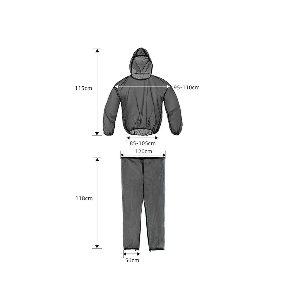 Outdoor Mosquito Repellent Suit Bug Jacket Mesh Hooded Suits Fishing Camping Jacket Insect Protective Mesh Shirt Pants