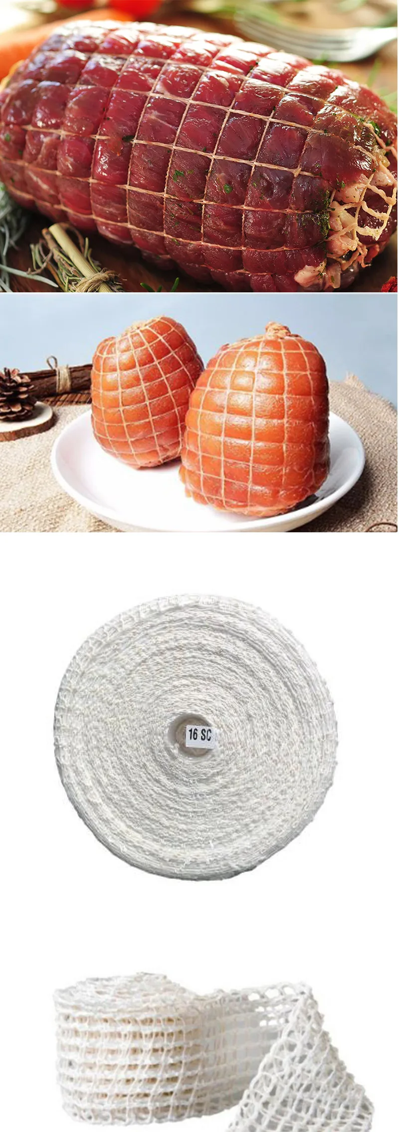Description Picture 2 of itemKitchen Household Net Pocket Barbecued Pork Net Braided Hoof Loose Frame Rope Line Rope Set Elbow Cotton Accessories Net Set 5M