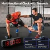 Remote Gym Timer 2 inch Ultra-Clear Interval Time Timers with LED Countdown/Up Wall Clock Battery Power Fitness Timer Stopwatch 3