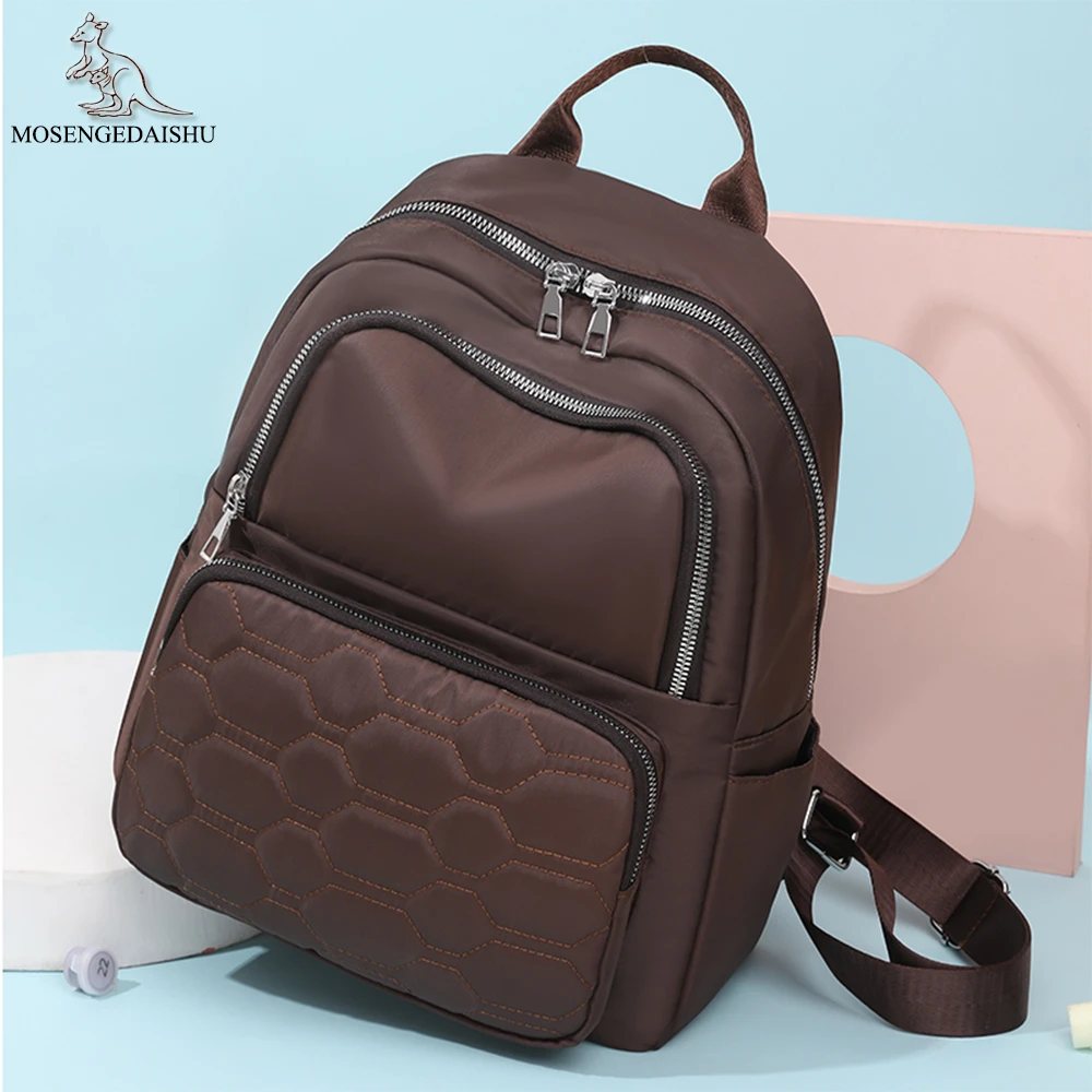 

Однотонный высококачественный нейлоновый женский рюкзак, вместительные студенческие сумки для отдыха, дорожные сумки на ремне