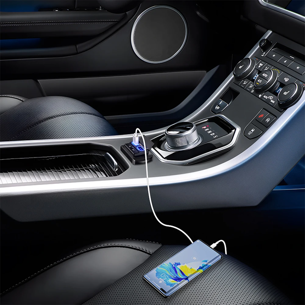 12V/24V USB Power Socket with Switch with ON/OFF QC3.0 PD Dual USB Ports Waterproof Dustproof for Most Cars Motorcycles Boats RV