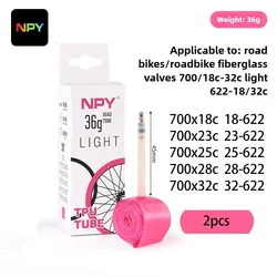 Ultralight Road Bicycle Inner Tube - TPU Material, French Valve, 36g - 85mm (36g - 2pcs)
