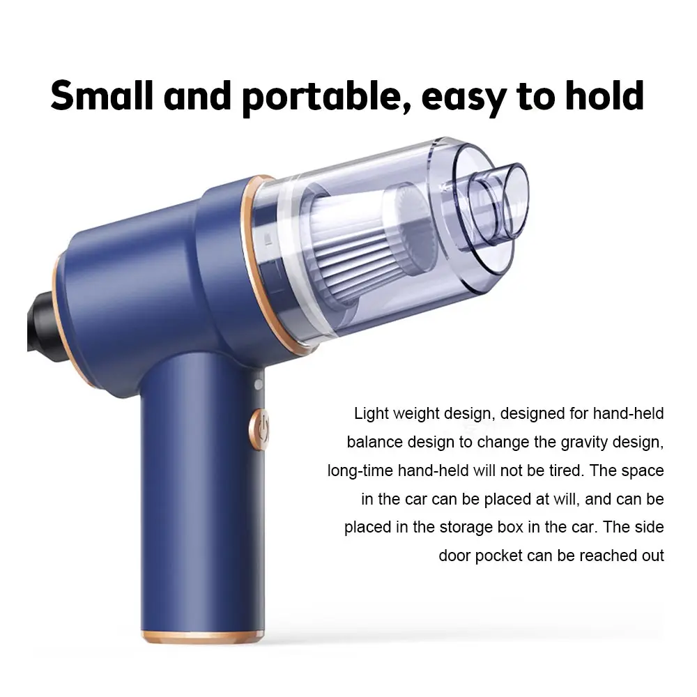 Car Vacuum Cleaner 80000Pa Wireless Charging Compressed 2 in 1 Air Blower Air Duster Handheld High-power Duster For Home Office