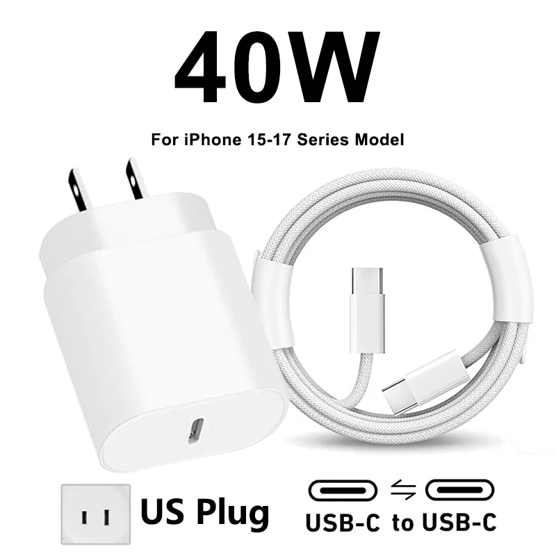 ตัวเลือกสินค้า ชาร์จเร็ว 40W Type-C สำหรับ iPhone ทุกรุ่น