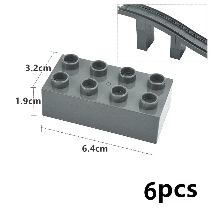 City Train Car Transport Accessory: Large-Size Track Railway Brick Set with Straight, Curved, and Uphill Rails