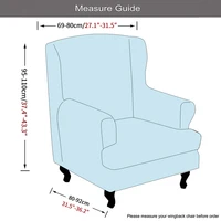 Wing Chair Slipcovers 2 Pieces/set Stretch Wingback Chair Covers Printing Armchair Furniture Protector Soft with Elastic Bottom 2