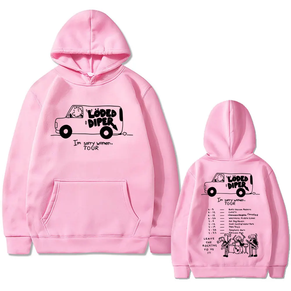 한정판 Loded Diper I'm Sorry Tour 후드 남성용 레트로 록 스웨트 패션 스트리트 가을/겨울 따뜻한 후드