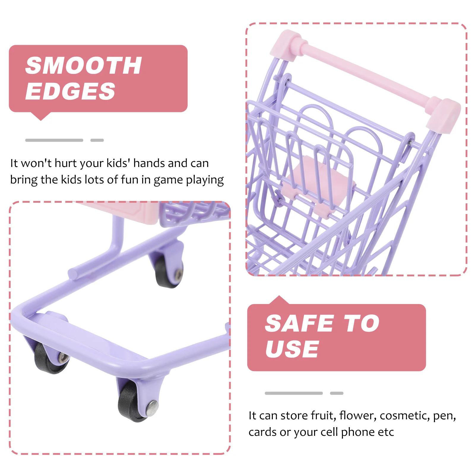 Mini Grocery Cart Trolleys Shopping Supermarket Handcart Toy Utility Child Trolly Dolly 3