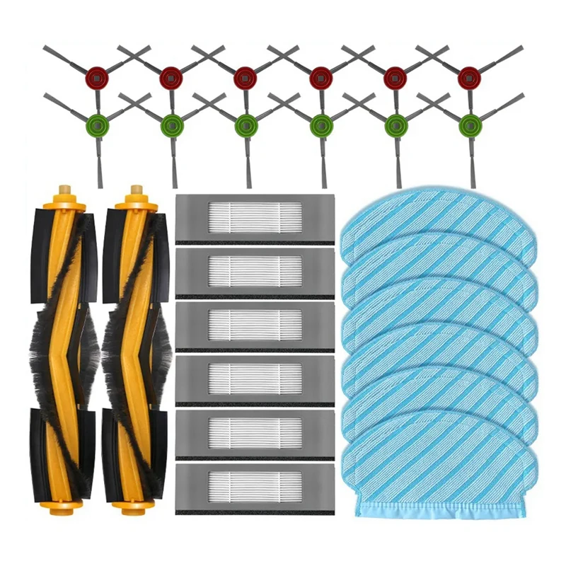

Детали Для Ecovacs Deboot OZMO 920 950 T5 T9 Yeedi 2, гибридные запасные части, основная боковая щетка, фильтр НЕРА, Швабра, ткань, сменные детали, пластик