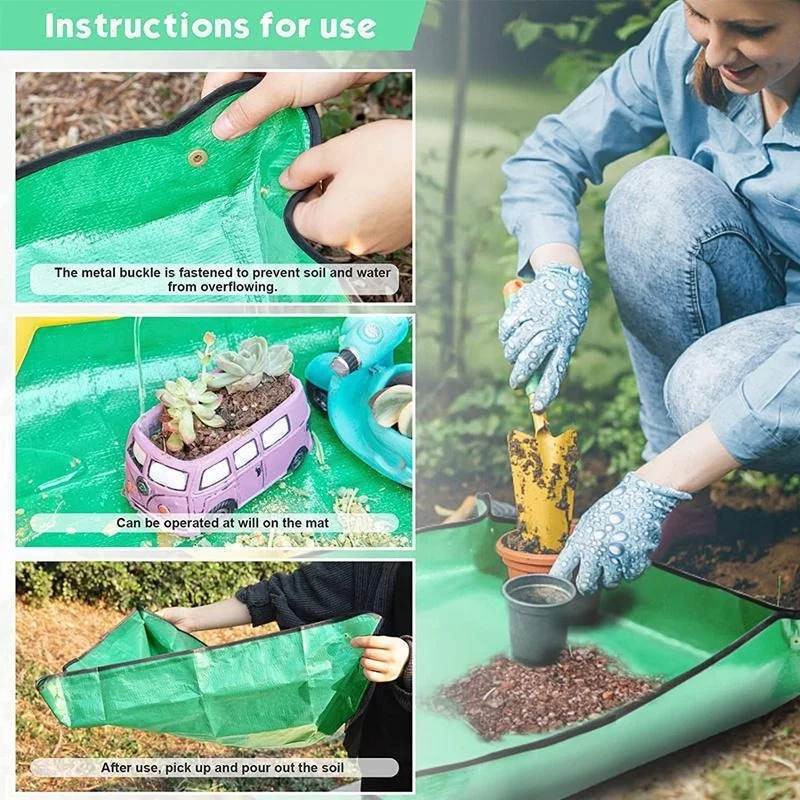 Planting Mat Gardening Potting Pad Foldable Garden Plant Flower Pot Transplanting Waterproof 50cm-100cm
