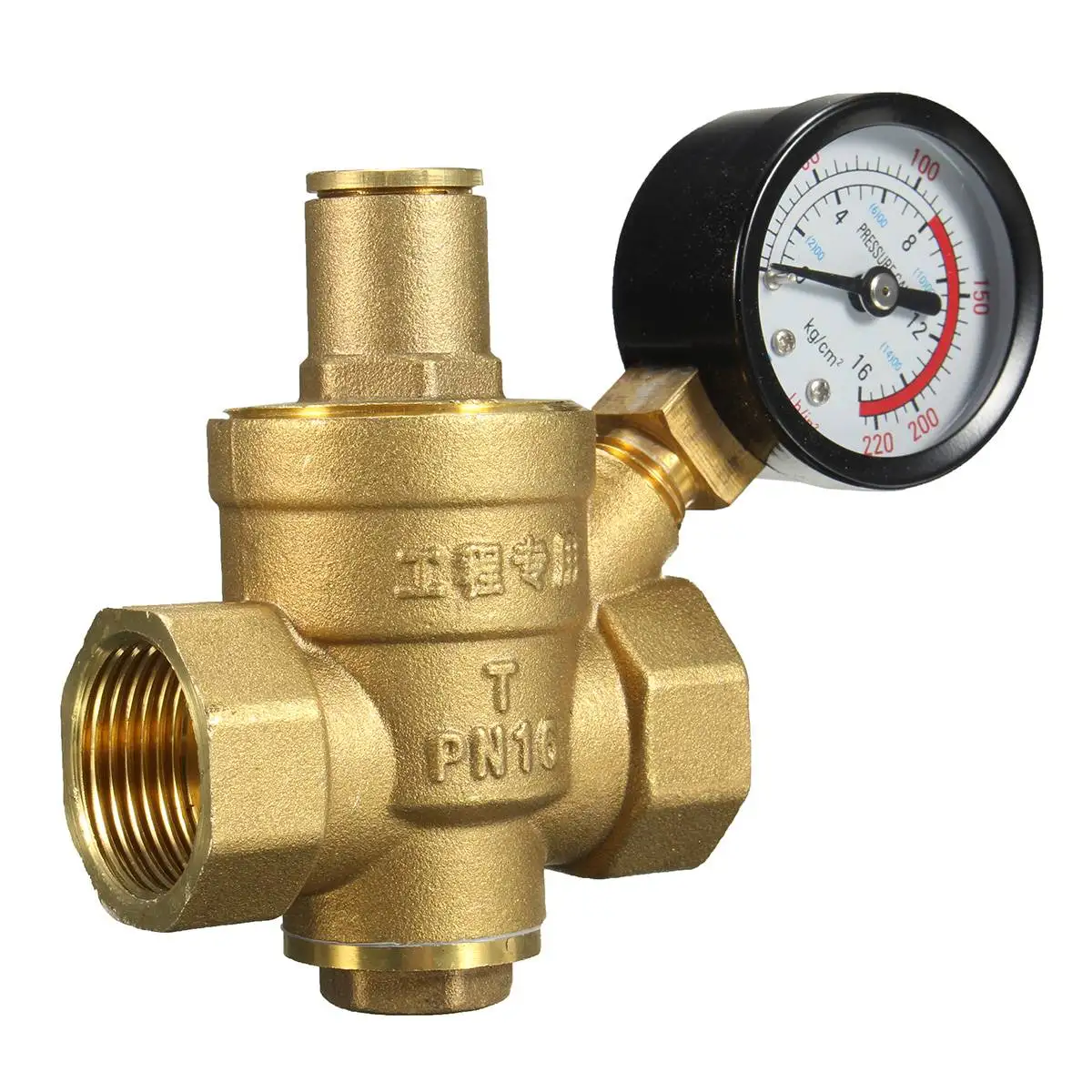 Regulador de Pressão de Água com Medidor Dn20 Npt Regulador Redutor Ajustável para Hidráulica Purificador de Água pn 1.6