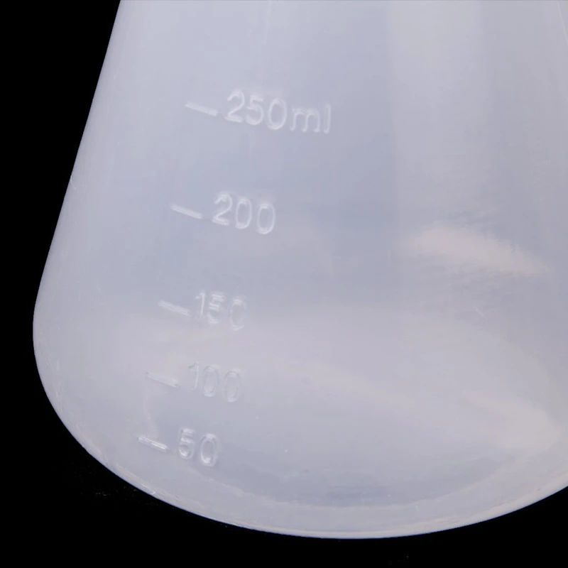 Plastic Transparent laboratory chemical Erlenmeyer flasks Container Bottle-250 ml