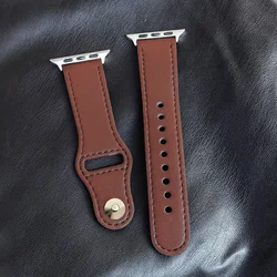Elegant Leather Band for Smartwatch - Premium Wrist Bracelet Strap (Coffee brown 1)