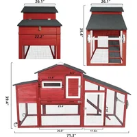 Chicken Coop Wooden Chicken Tractor Outdoor Hen House Poultry Cage Back Yard Chicken Coops with Run 2