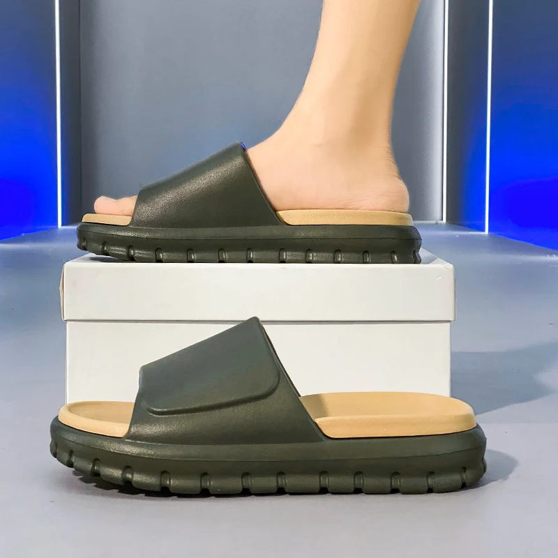 Summer New Men's Slippers Indoor Beach Sandals Outdoor Comfortable Soft Slides Flip-flops Men Women Bathroom Slippers Home Shoes — view 5