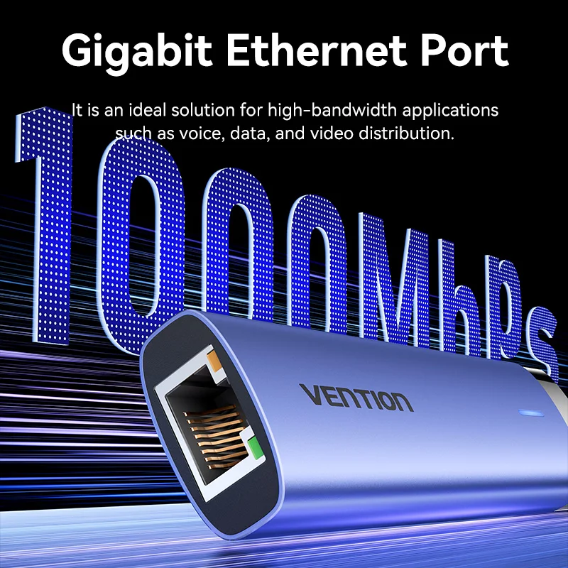 Vention-adaptador Ethernet Usb 1000mbps Hub Usb3.0 Lan Rj45 para Macbook Windows Laptop pc Xiaomi mi tv Box Usb-c Hub Placa de Rede - Imagem 6