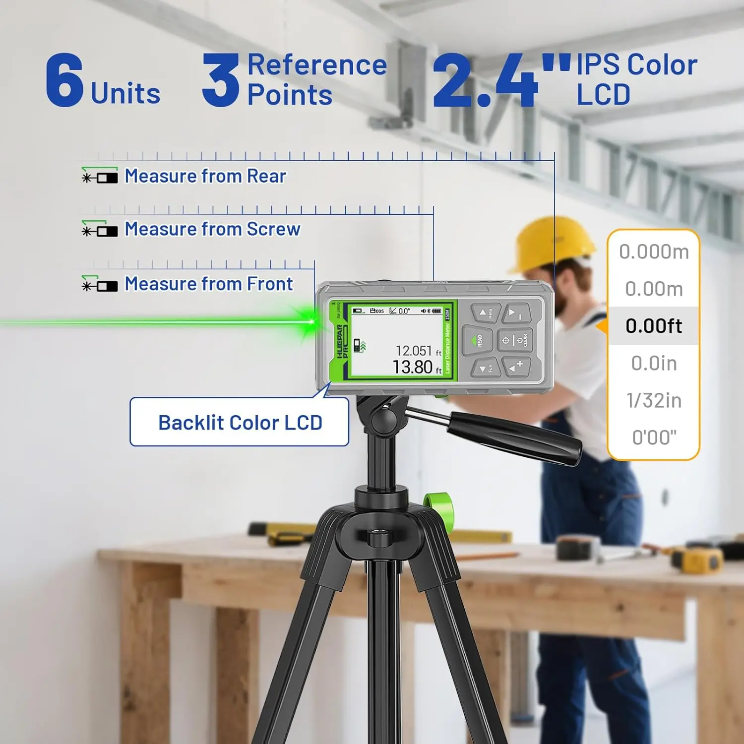 Pro SW-150GQ Laser Measuring Tool 495Ft Outdoor Laser Measure tool with Camera &