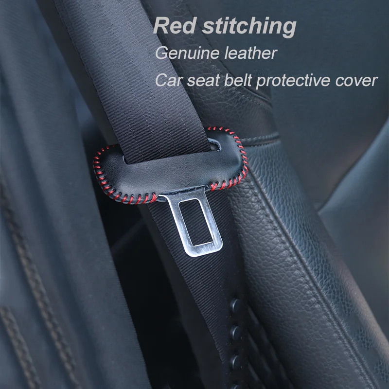 Universal Car Seat Belt Buckle Clip Protector leather Interior Button Case Anti-Scratch Cover Safety Accessories