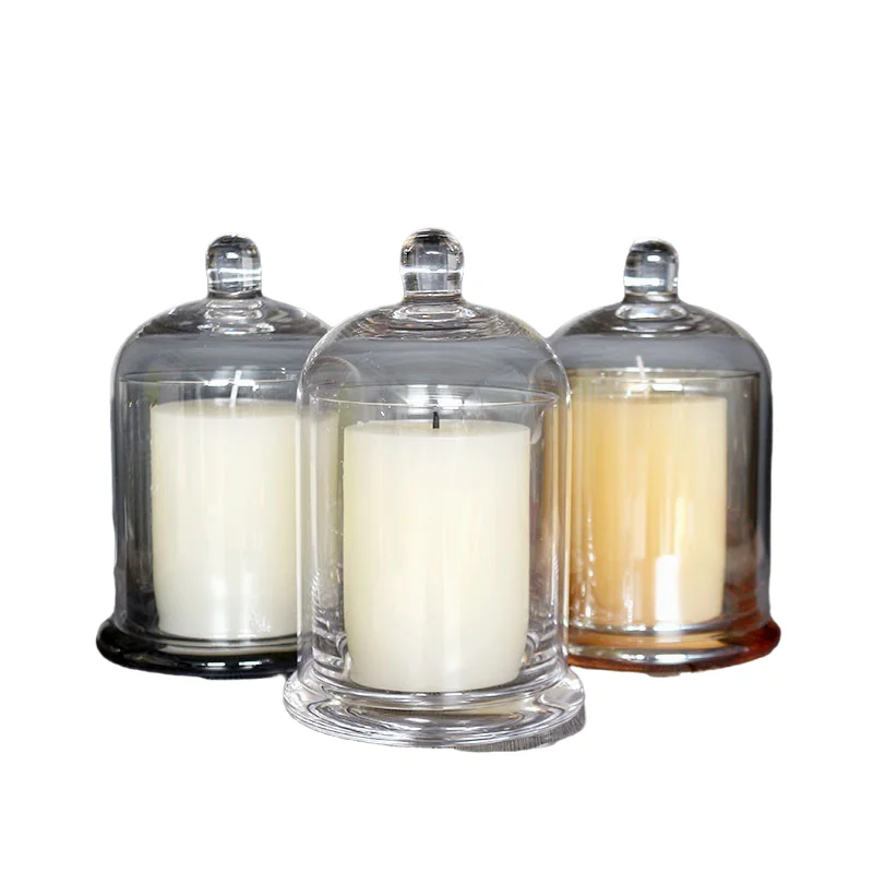 frascos de vidro para velas dome cloche bell jar scented vela que faz jogo embarcações de vela em massa recipiente vazio