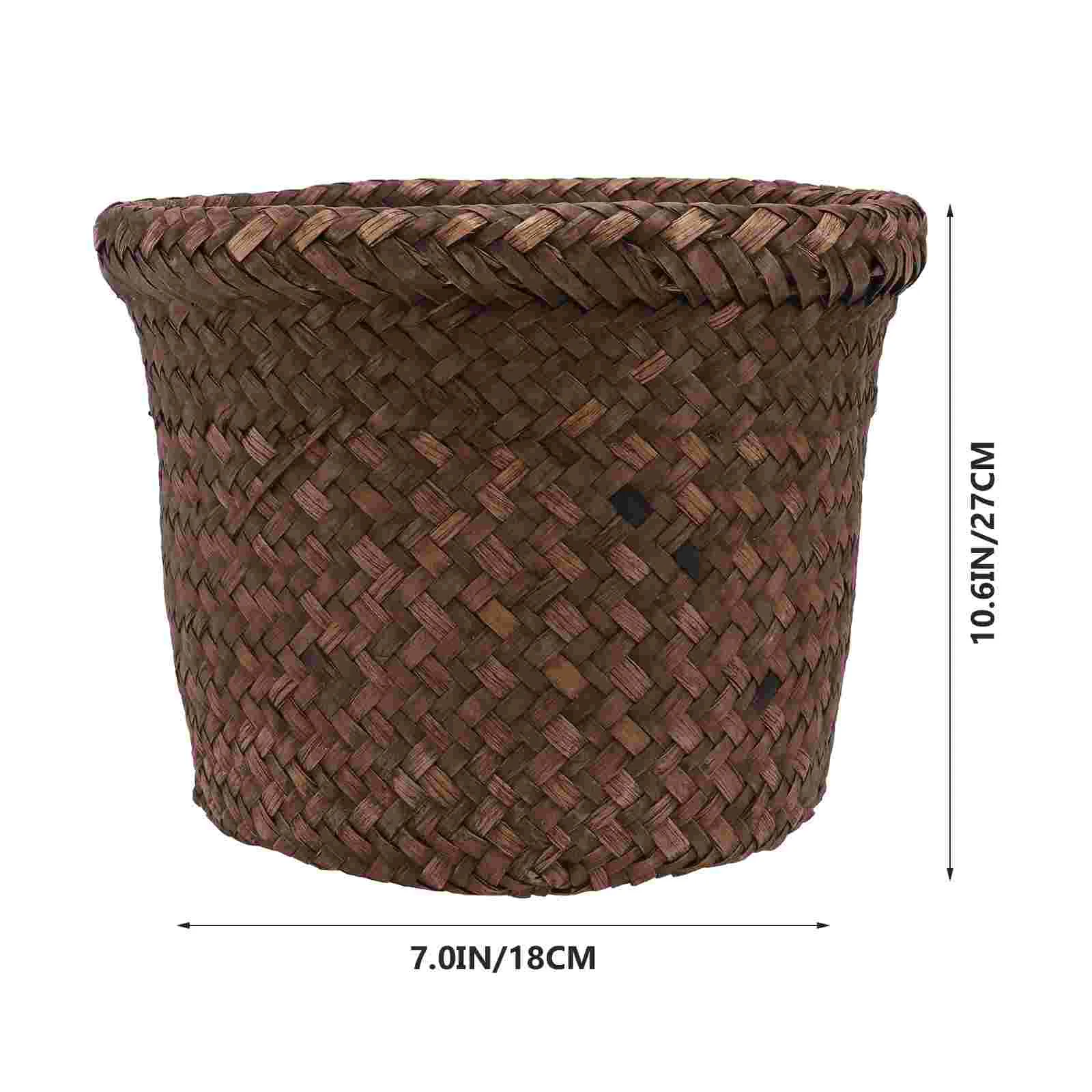 

Woven Seagrass Planter Basket Wicker Flower Pot Straw Plant Container Rattan Beach Fruit Basket Pen Pencil Cup Gift Food Storage