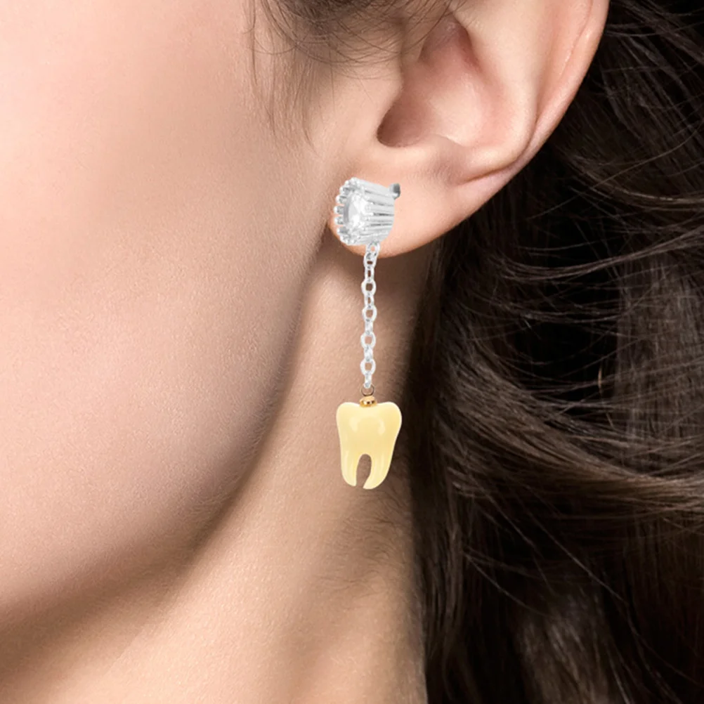 10 Pcs Tooth Shape Pendant Teeth Charms Pendants Mini Bracelet Jewelry Making Resin DIY Small Ornament