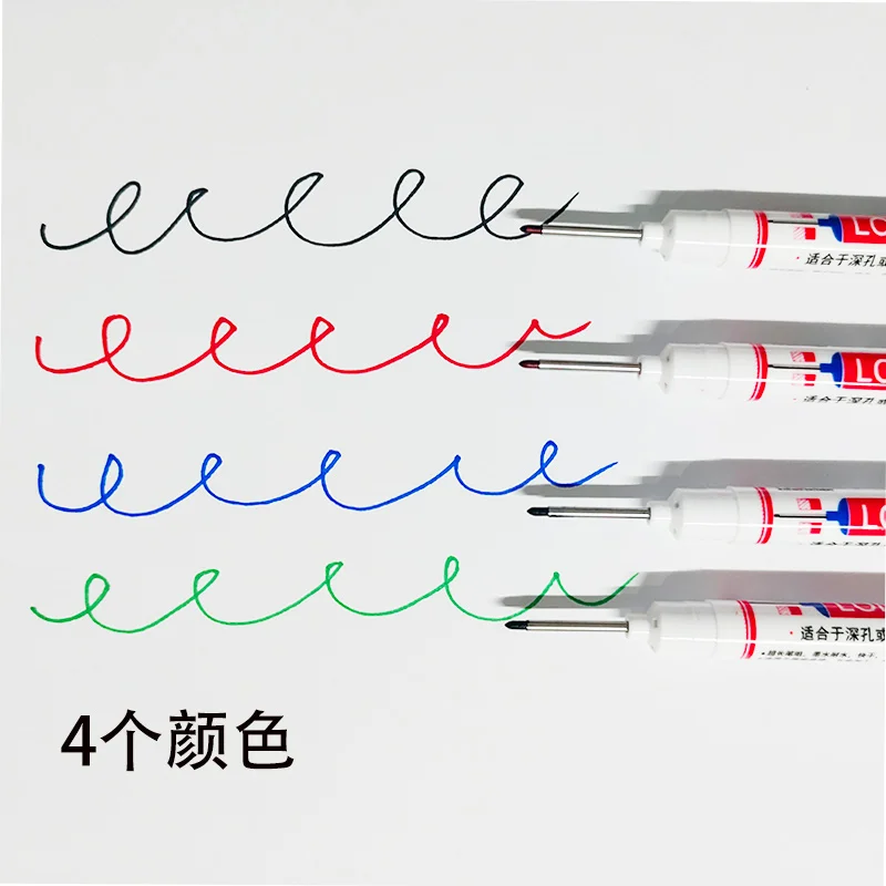 

2pcs Long Head Marking Pen Oily Hardware Woodworking Pen Bathroom Tile Marking Pen Black Deep Hole Marking Pen