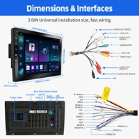ESSGOO Autoradio 9" 2 DIN, CarPlay sans fil, Android Auto, Android 14, Bluetooth, écran tactile, 4+64G, GPS, navigation, RDS, WiFi, USB, FM, DAB+, caméra, unité principale. 6