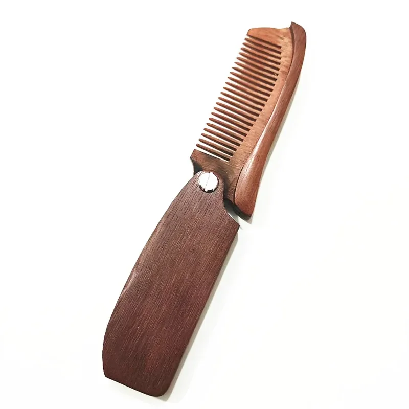Wooden Hair Comb Sandalwood Comb for Beard Fold Pocket Comb Hair Brush Beard & Mustache Brush for Men peine para barba