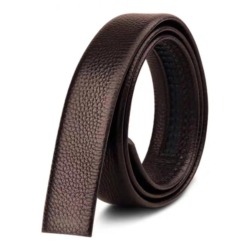 Leather Belt Waist Belt Mens Belt Toothless Automatic Buckle Belt 125/130CM Fashion Men's Cow Leather Automatic Buckle Belt Luxury Waist Ratchet Business