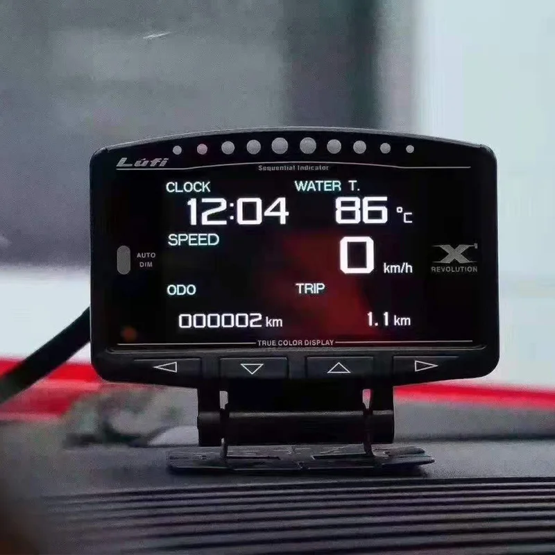 Tachometer Gauge Engine Tachometer Tachometer Meter LUFI X1 English Version OBD2 Plug digital Turbo boost oil pressure temperature gauge car Afr RPM Fuel Speed EXT Oil Meter