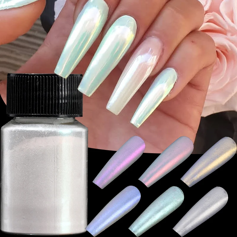 

Colorful Aurora Nail Glitter Powder Holographic Transparent Sparkle Nails Dip Powder Pearl Shimmer Manicure Decoration Pigment