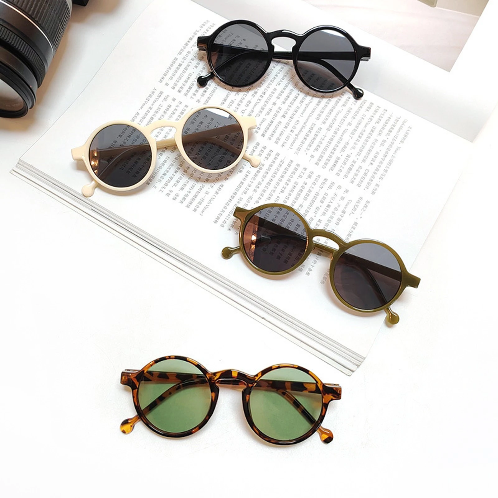 Pudcoco Child Headwear, Trendy UV Protection Summer Outdoor Travel Round Glasses for Girls Boys