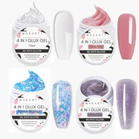 Solid Builder Gel Non Stick 15ML , Makartt 4 In 1 Glux Gel Hard Extension Gel Nail Polish for 3D Molding Nail Art UV/LED Lamp 1