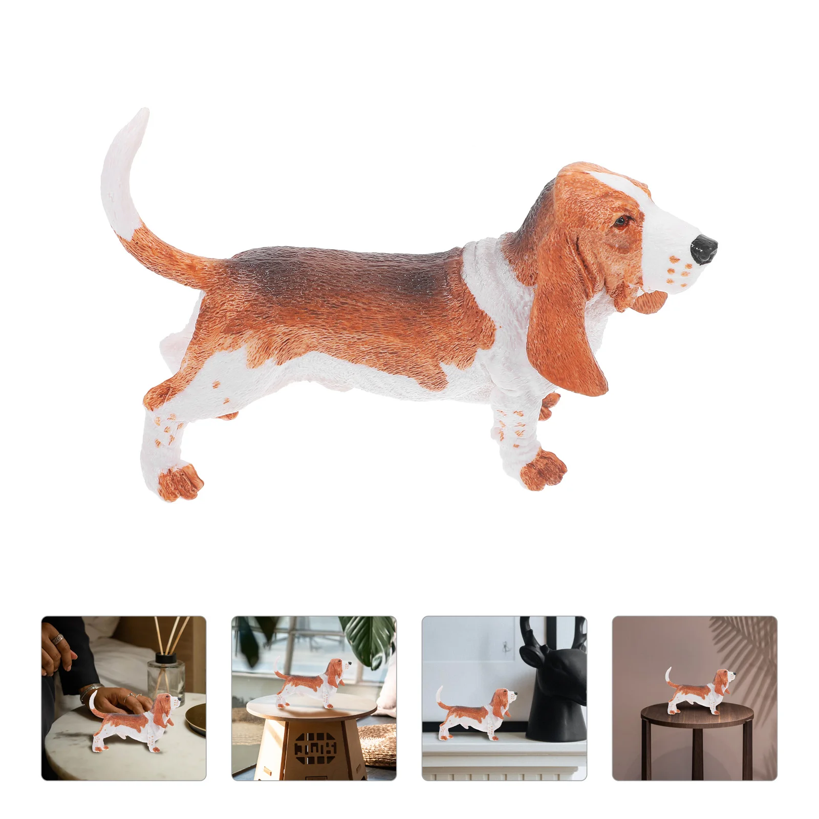 

Realistic Dog Figurines Mini Puppy Figures Small Basset Hound Figurine Plastic Animal Toys Dog Statue Home Decor Sculpture