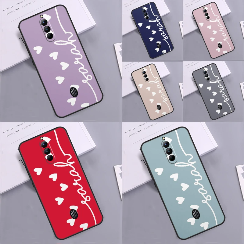 Hearts Name Pink Custom Back Case Per Nubia Redmagic 8S Pro Plus 6 7 6S 7S Pro 5S 6R 5G Red Magic 8 Pro Plus Cover