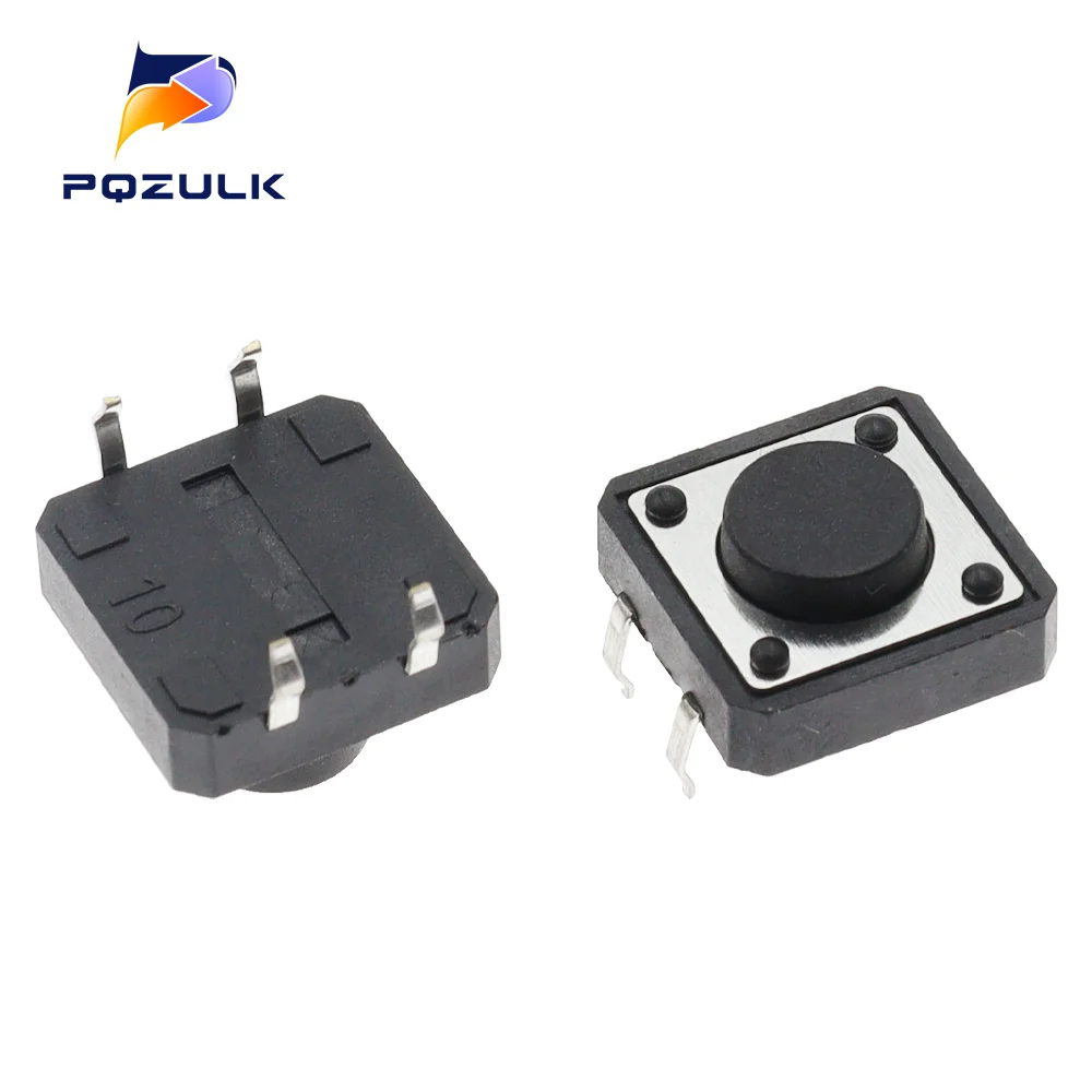 5 Pulsanti Tattili Neri 12x12x6.5mm - Micro Switch 4 Pin, Per Circuiti Stampati E Progetti Elettronici - Foto 6