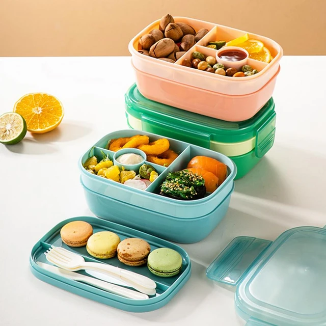 Portable Glass Lunch Box For Kids 3 Grids Picnic Bento Box Microwave Food  Box Fruit Storage Containers with Lid Sealed Bowl - AliExpress