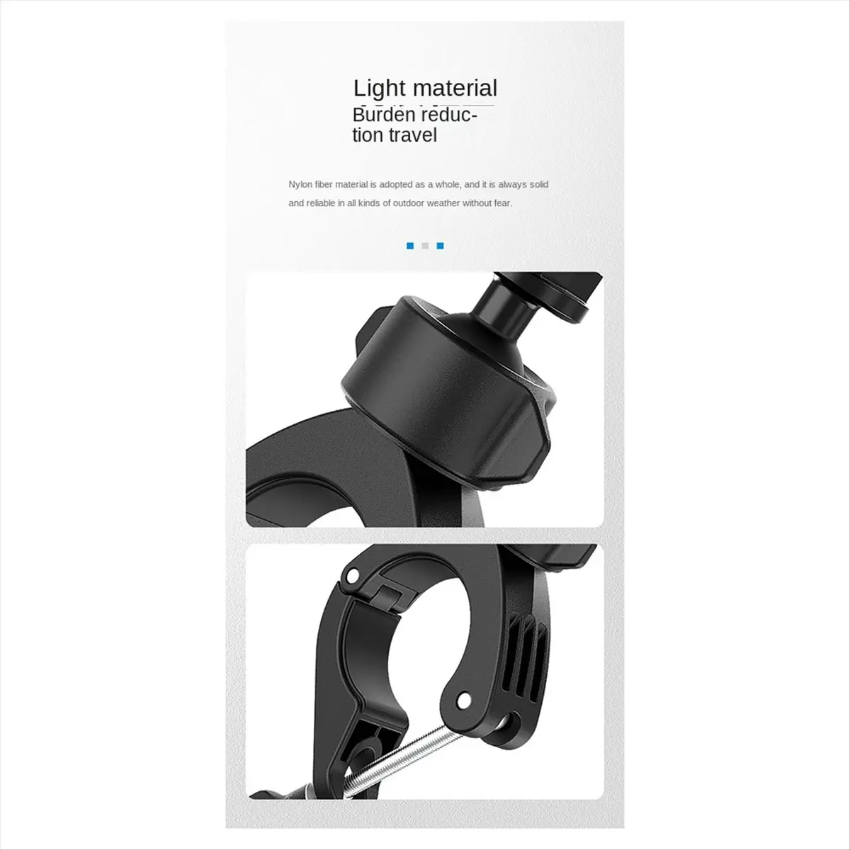 M05K TELESIN 사이클링 오토바이 클립 360 ° Gopro/Action 4/Insta360 액션 카메라 액세서리용 슈퍼 클램프 1/4인치 홀 브래킷