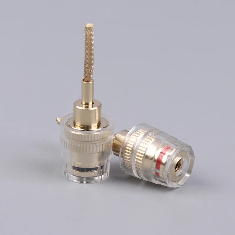 핫 새로운 판매 2/4Pcs 4MM 바나나 암-2MM 핀 커넥터 HIFI 케이블 어댑터 플러그 땋은 구리 와이어 소켓