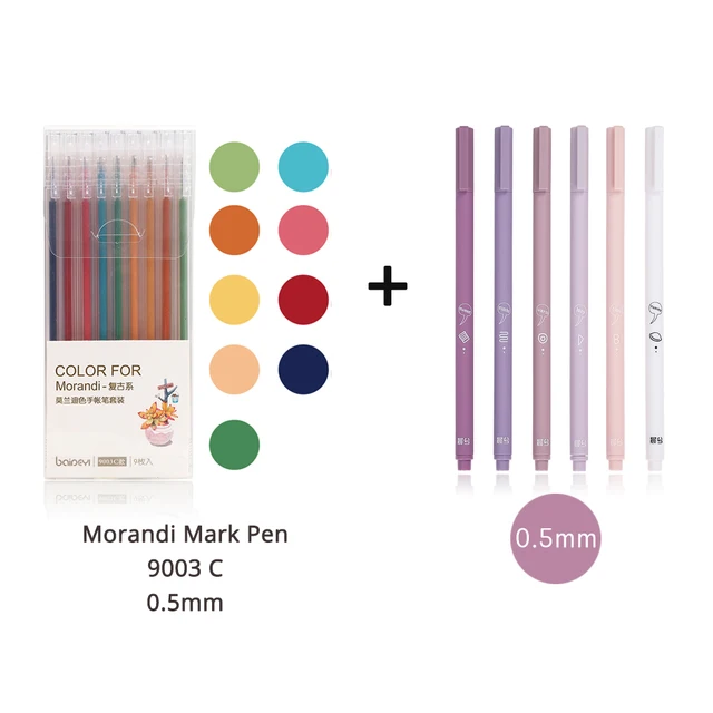 JIANWU 6pcs/set Creative cute morandi Simple small fresh gel pen kawaii Quick drying Cap neutral pen journal supplies Stationery gel pen mark pen C