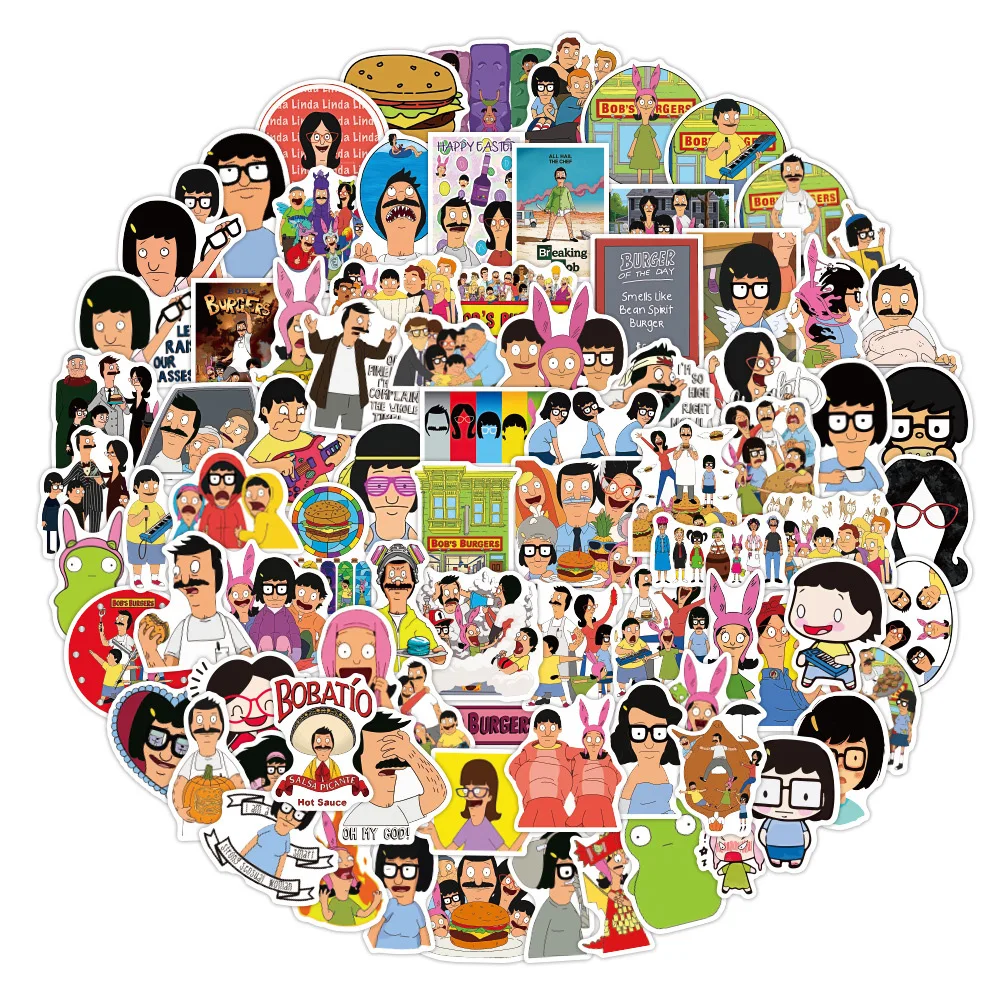 Colorful Cartoon Stickers Pack for Personalizing Laptops, Skateboards, and More