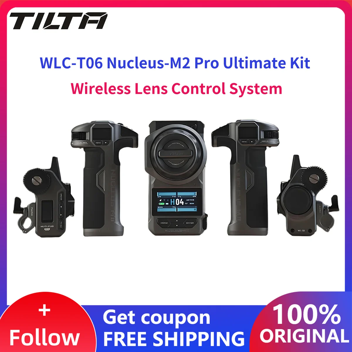 틸타 누클리우스-M2 프로 무선 팔로우 포커스 렌즈 컨트롤 시스템 WLC-T06 (DJI 로인 S 짐벌, 아리 레드 코모도 풀 키트용)