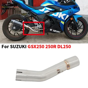 Slip-On For SUZUKI DL250 GSX250R Motorcycle Exhaust Muffler Modified Escape Moto Mid Stainless Steel Middle Link Pipe 50.8MM